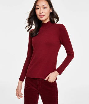Jones New York Women's Long Sleeve Mock Neck Sweater Red Size XL MSRP $80