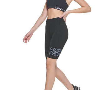 DKNY Women's High Waist Bike Shorts Black Size S