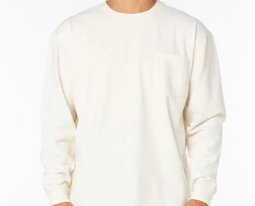 SANCTUARY Men's Long-Sleeve Pocket T-Shirt Ivory Cream Size S MSRP $69