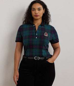 Lauren Ralph Lauren Plus Size 2X Plaid Polo Shirt Green MSRP $125
