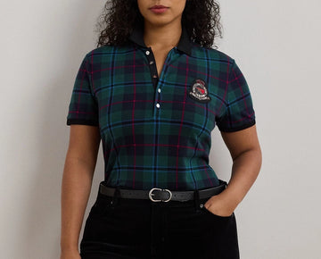 Lauren Ralph Lauren Plus Size 2X Plaid Polo Shirt Green MSRP $125