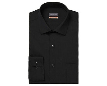 Van Heusen Men Stain Shield Regular Fit Dress Shirt Black Size 15/15.5 x 34/35