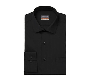 Van Heusen Men Stain Shield Regular Fit Dress Shirt Black Size 15/15.5 x 34/35