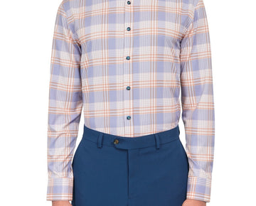 Society of Threads Non-Iron Plaid Print Dress Shirt Size 14/14.5-32/33 MSRP $80