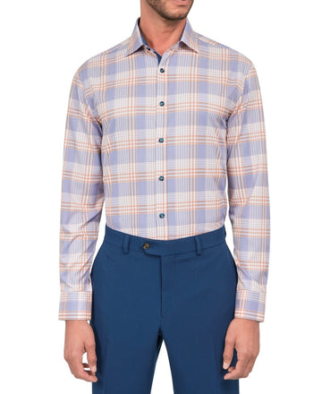 Society of Threads Non-Iron Plaid Print Dress Shirt Size 14/14.5-32/33 MSRP $80