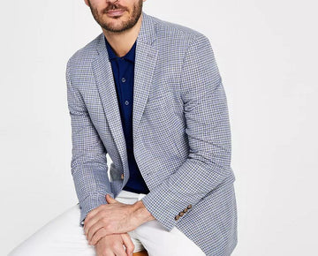 Lauren Ralph Lauren Men's Classic-Fit UltraFlex Sport Coat Grey Blue 46R