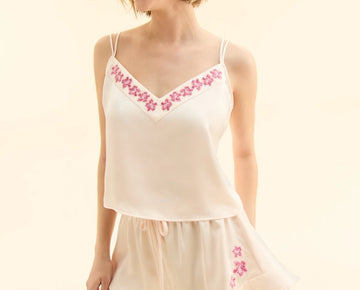 Macy's Flower Show Women's Embroidered Cami 2-Pc. Sleep Set Size XL Pink $50