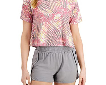 Ideology Womens Pink Stretch Short Sleeve Scoop Neck Active Wear T-Shirt SIze XL