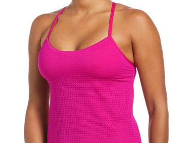 Nike Swim Women's Essential Layered Tankini Top Fireberry Size XS / Pink