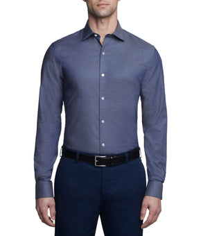 Tommy Hilfiger Men Slim fit Dress Shirt XXL 18 in 34-35 Blue Solid
