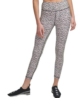 DKNY Performance Printed Side-Striped Leggings Sapphire Size XL