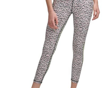 DKNY Performance Printed Side-Striped Leggings Sapphire Size XL