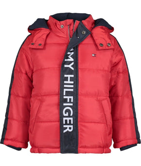 Tommy Hilfiger Baby Boys Graphic Puffer Jacket Red Size 12M MSRP $90
