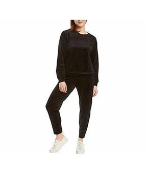 Swan Sweatpants Womens Size M Black Velour Elastic Waist Lounge Casual Pants