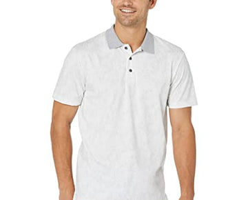 Calvin Klein Short Sleeve Smooth Cotton Polo Shirt Brilliant White Size S