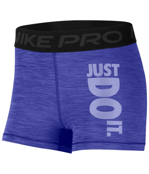 Nike Womens Pro Dri-fit Just Do It Shorts Blue Size XS