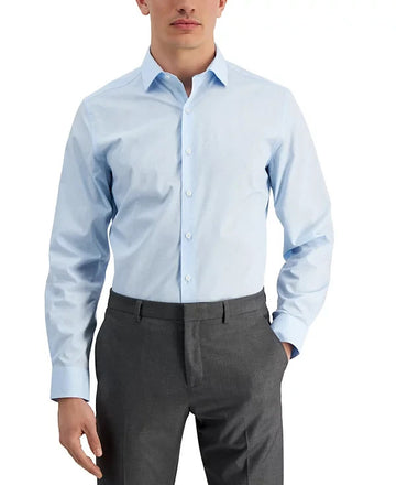 Bar III Men's Slim Fit Vintage Coral Dress Shirt Blue Size 15-15.5 M MSRP $65