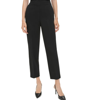 Calvin Klein Women's Elastic-Back Ankle Pants Black Size 8 MSRP $90
