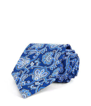 The Men's Store at Bloomingdale's Paisley Print Silk Classic Tie Blue MSRP $59