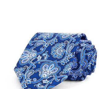 The Men's Store at Bloomingdale's Paisley Print Silk Classic Tie Blue MSRP $59