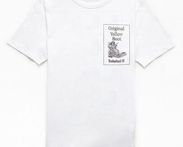 TIMBERLAND Men's Archive Original Yellow Boot Logo Graphic T-Shirt White Size S