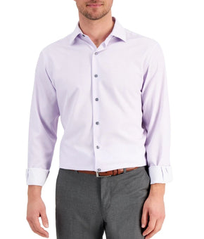 Alfani Dress Shirt Men's Size 17/17.5 X 36/37Lavender Purple Slim Fit Stretch