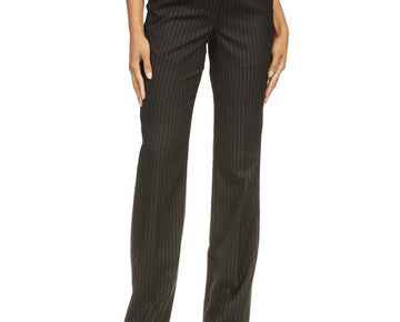 Michael Kors Women's Pinstriped Boot-Cut Trousers Black Size 10 MSRP $155
