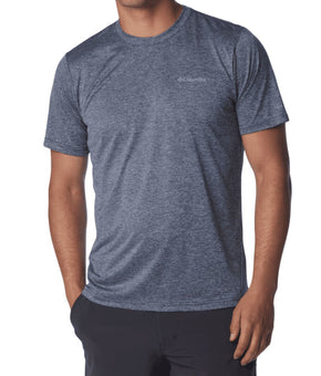 Columbia Mens Regular fit Short Sleeve Crewneck Shirt Small Blue Solid