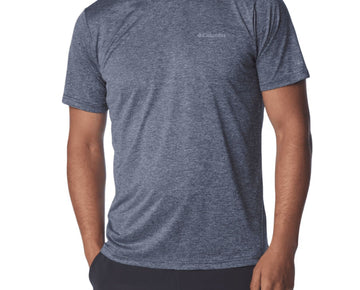 Columbia Mens Regular fit Short Sleeve Crewneck Shirt Small Blue Solid