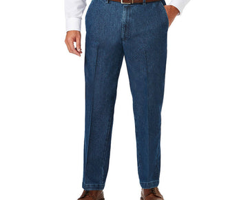 Haggar Men's Big & Tall Denim Pants Jeans Stonewash Blue Size 44 X 30