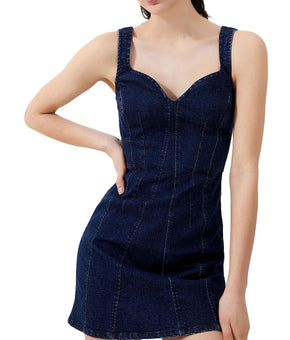 French Connection Womens Fitted Seam Mini Dress Size 2 Blue MSRP $118
