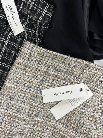 Women's Clothing Blazer, Skirt Wholesale Lot, CALVIN KLEIN, KARL LAGERFELD, NY COLLECTION and more, 5 items, Shelf Pulls, MSRP $570