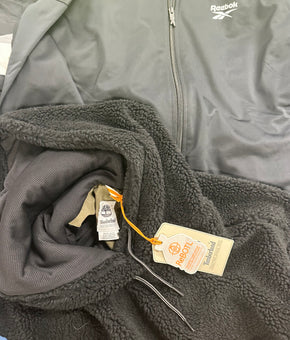 Men's Clothing Assorted Wholesale Lot, TIMBERLAND, NORTH FACE, COLUMBIA, REEBOK and more, 8 items, Shelf Pulls, MSRP $430