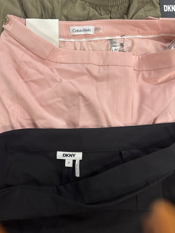 Women's Clothing Pants Wholesale Lot, DKNY, CALVIN KLEIN, and BAR III, 7 Items, Shelf Pulls, MSRP $613