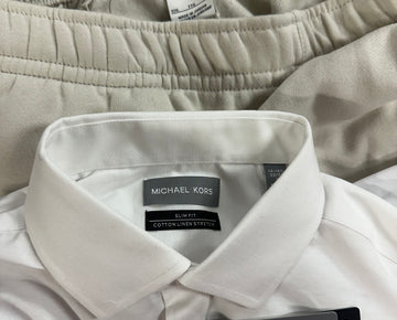 Men's Clothings Dress Shirt and Other Wholesale Lot, MICHAEL KORS, POLO RALPH LAUREN, NIKE, CALVIN KLEIN, TOMMY HILFIGER, NEW ERA and more, 17 items, CUSTOMER RETURNS