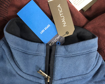 Men's Clothing Assorted Wholesale Lot, DKNY, NAUTICA, TALLIA, 1WEATHERPROOF, BUFFALO JEANS and more, 12 items, Shelf Pulls, MSRP $1,381