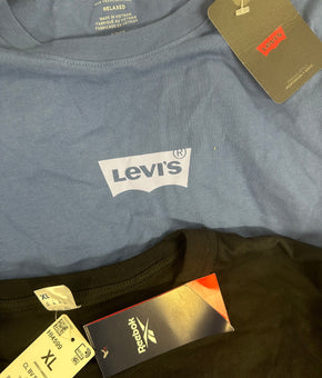 Men's Clothing Tops, LEVI'S, TAYION, REEF, IDEOLOGY, INC and more, Wholesale Lot, 14 items, Shelf Pulls, MSRP $731