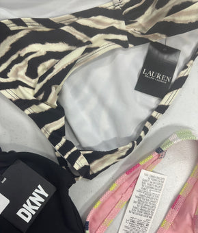 Women's Swimwear Wholesale Lot, 12 items, DKNY, RALPH LAUREN, NIKE, ROXY, COCO REEF, LA MODA and more, Shelf Pulls, MSRP $581