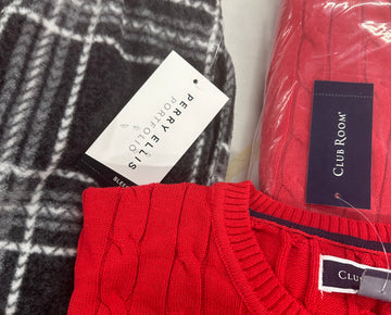 Men's Clothing Winter Lot Wholesale Lot, PERRY ELLIS, ALFANI, CLUB ROOM, 6 items, Shelf Pulls, MSRP $516