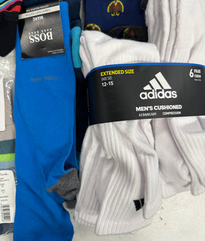 Men's Socks Wholesale Lot, HUGO BOSS, PAUL SMITH, HOT SOX, ADIDAS, HAPPY SOCKS and more, 26 items, Shelf Pulls, MSRP $382