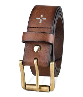 Sun + Stone SUN STONE Men Brown Adjustable Faux Leather Casual Belt Size M 34-36