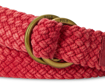 Polo Ralph Lauren Men's Braided Cotton Belt Red Size L MSRP $60