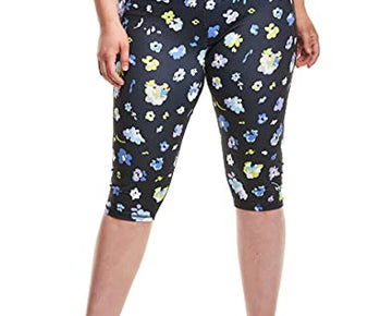 Champion Women Absolute Eco Knee Tights, Plus Size 3X, Organic Floral Black