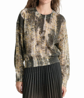 DKNY womens Brushed Printed Mohair-Blend Sweater, xs