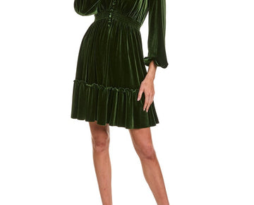 Taylor womens Velvet Mini Dress, Size 12 MSRP $118 Green