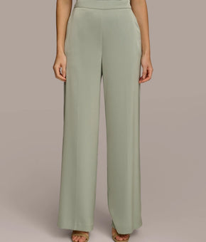 Donna Karan New York Women's Satin Wide-Leg Pants light Green Size 6 MSRP $109