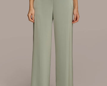 Donna Karan New York Women's Satin Wide-Leg Pants light Green Size 6 MSRP $109