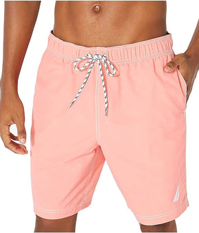 Nautica Men's Standard Full Elastic Solid Swim Trunks Pale Coral Size 2XL