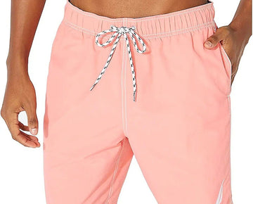 Nautica Men's Standard Full Elastic Solid Swim Trunks Pale Coral Size 2XL