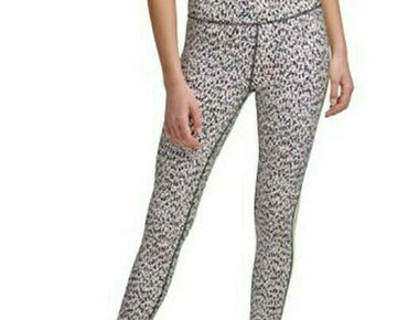 DKNY Printed Side-Striped Leggings Pink Yellow Size XS MSRP $60